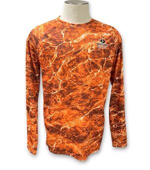 Mossy Oak Elements Performance Shirt Men’s M Orange Flame Fishing Hunting